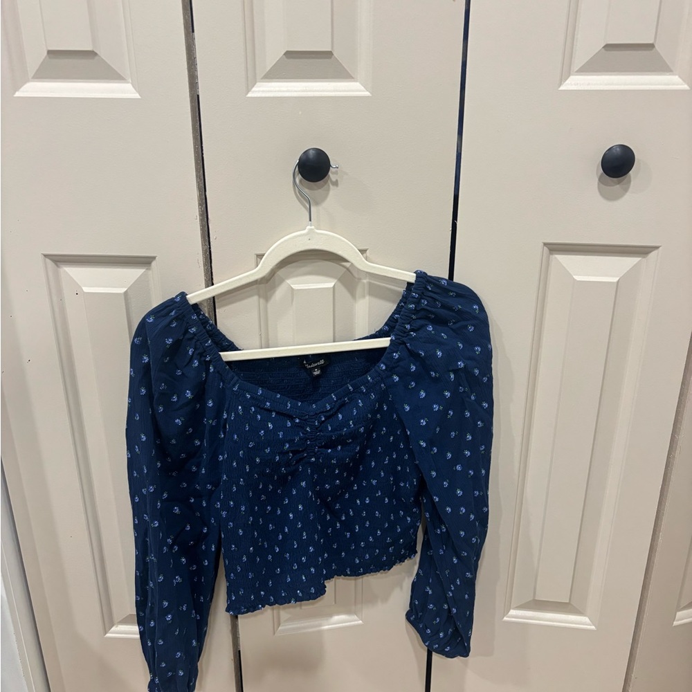 Madewell Cinched Long Sleeve Crop Top